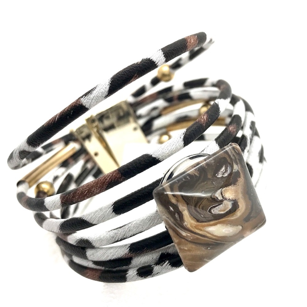 Leather snap bracelet Handmade 20mm snap SB20